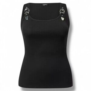 TORRID Black Western Buckle‎ Strap Ribbed Tank Top NWT Size 3X